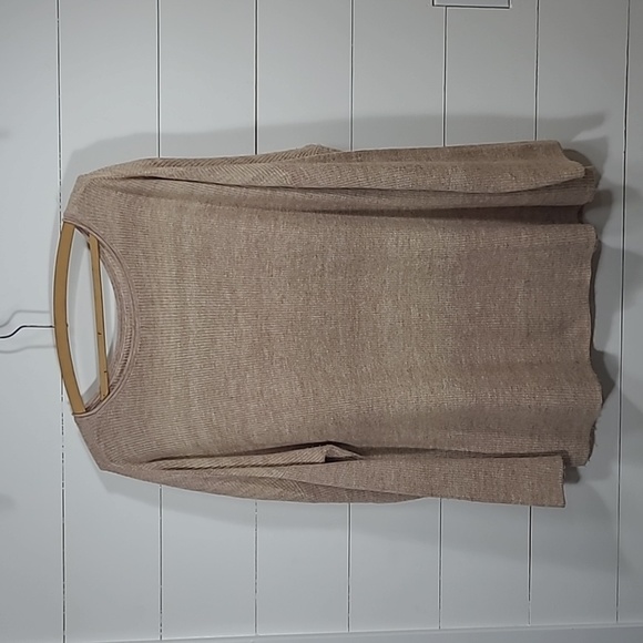 J. Jill Sweater Women's Med Neutral Tan/Brown Scoop Neck Oversized Knit Sweater - Picture 3 of 7